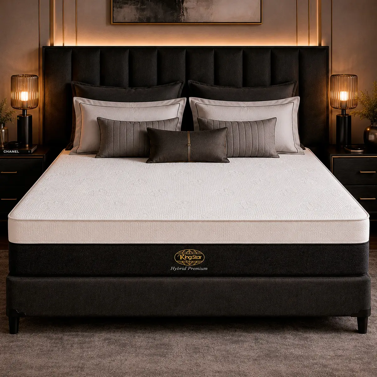 Cama Box + Colchão na Caixa Hybrid Premium Macio Molas Ensacadas - 12 Anos de Garantia