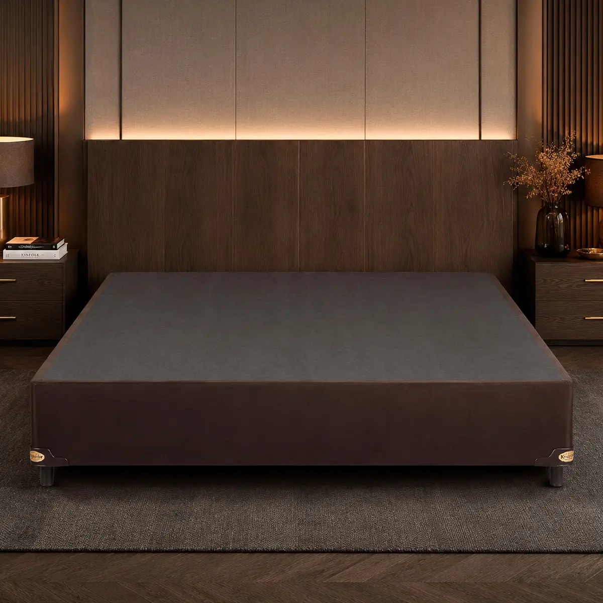 Base Cama Box King Star Suede Marrom